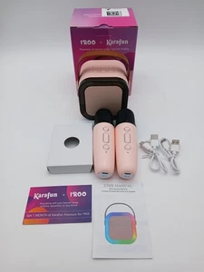 IRoo Karafun K12 Karaoke Machine Wireless Microphones Speaker Pink - Picture 1 of 14