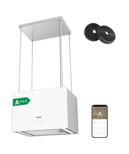 CIARRA CBCS4850 A+++ Inselhaube Umluft Dunstabzugshaube Weiß App Steuerung - Bild 1 von 8