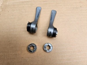 Shimano 600 7 Speed Road Bike Downtube Shifters Braze On SL-6400 Gray Japan - Picture 1 of 10