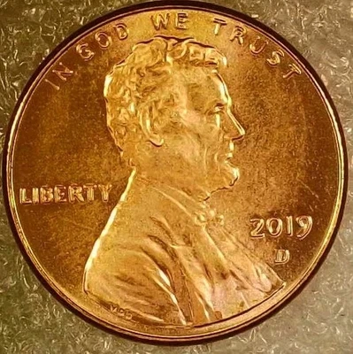 🔥 BRILLIANTLY UNCIRCULATED (RD) 2019-D LINCOLN SHIELD CENT DDO DDR VARIETY - Image 1 of 4