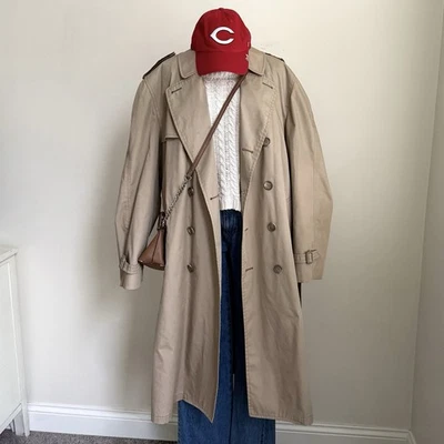 Vintage London Fog Trench Coat Made in USA Khaki Tan M L XL - Image 1 of 4
