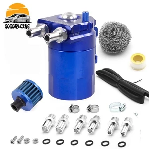 Universal Aluminum Oil Catch Can Kit Reservoir Baffled Tank with Breather Filter - Picture 1 of 12