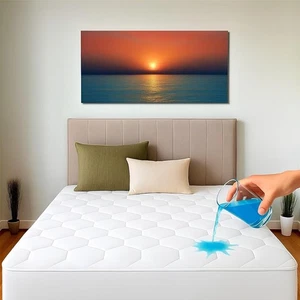 EXTRA TIEFER GESTEPPTER WASSERDICHTER MATRATZENSCHONER ANTIALLERGISCHER BETTBEZÜGE - Bild 1 von 17