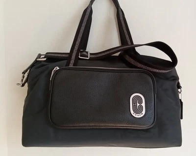 COACH Charcoal / Black Leather & Nylon COURT WEEKENDER Duffle Suitcase #C4096 - Image 1 of 4