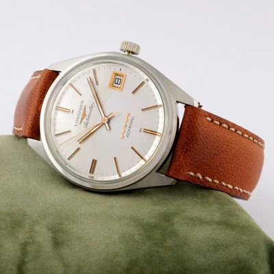 RELOJ SUIZO LONGINES ALMIRANTE REPARADO AUTOMÁTICO FECHA COMO NUEVO ESFERA VINTAGE SS CABALLEROS Foto 1 de 4