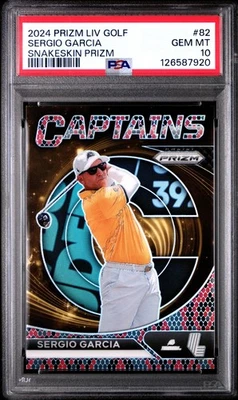 126587920 Sergio Garcia 2024 Panini Prizm LIV #82 piel de serpiente/13 PSA 10 Foto 1 de 3
