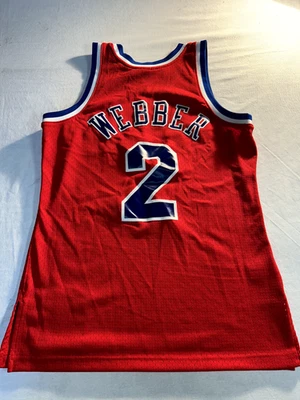 Camiseta deportiva Bullets Chris Webber #2 roja Mitchell & Ness NBA 1994-1995 talla mediana Foto 1 de 4
