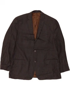 MICHAEL KORS Mens 2 Button Blazer Jacket IT 48 Medium Brown Check Rayon WI24 - Picture 1 of 3