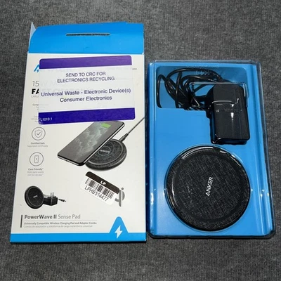Anker PowerWave II 15W Qi Wireless Charging Pad (w/ Wall Charger) - Black - Image 1 of 4