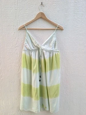 GYSPY 05 100% Silk Dress Sleeveless Blue Green Waist Tie Bohemian Boho Small - Image 1 of 4