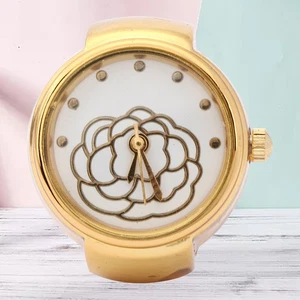 Fingerringuhr Rundes Zifferblatt Rosenblumenmuster Damen-Fingerquarzuhr - Bild 1 von 11