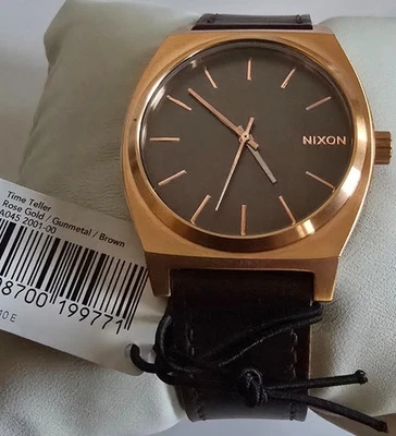 Reloj NIXON Time Teller 38 mm oro rosa acero inoxidable precio de venta sugerido por el fabricante 150 USD ¡TOTALMENTE NUEVO!! Foto 1 de 4