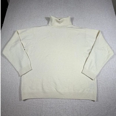 Woolovers Hombres XL Crema Cuello Alto Manga Larga Pullover Lana Tejido Invierno Suéter Foto 1 de 4