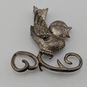 Lang Bird on Branch Brooch Pin Sterling Silver 925 Songbird Figural Vintage - Picture 1 of 5