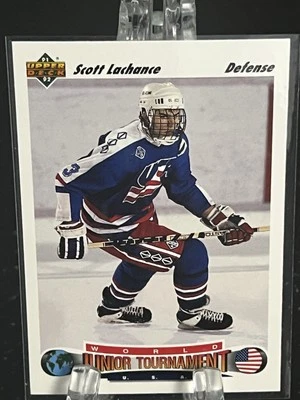 SCOTT LACHANCE----1991-92 UPPER DECK----ROOKIE----TEAM USA--FREE SHIPPING - Image 1 of 2