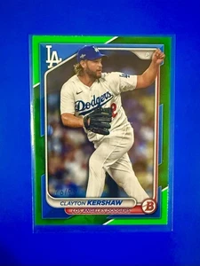 2024 Bowman #56 Clayton Kershaw /99 Los Angeles Dodgers Green Parallel - Bild 1 von 2