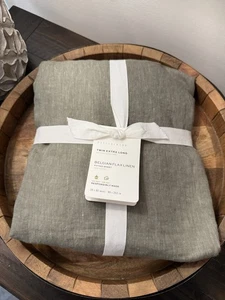 NEU Pottery Barn Belgisches Flachs Leinen ZWILLING XL (NUR Spannbettlaken) Loden Grün LESEN - Bild 1 von 4