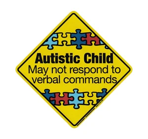 Magnetic Bumper Sticker - Autistic Child Warning (Autism Awareness) - Magnet - Picture 1 of 1