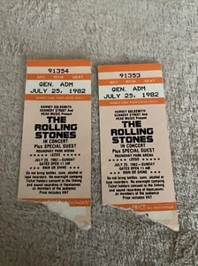 Rolling Stones Original Used Concert Ticket Roundhay Park Leeds 25th Jul 1982 - Imagen 1 de 8