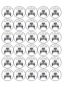 30 x 50° compleanno copricupcake vintage ghiaccio commestibile | carta wafer commestibile - Foto 1 di 1