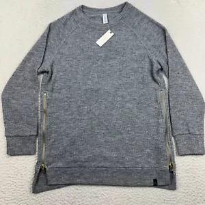 Anthropologie Varley Side Zip Pullover Sweatshirt Women Small Heathered Gray NWT - Picture 1 of 11