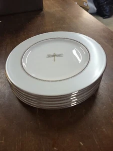 Set of 6 Kate Spade June Lane Gold Dragonfly Salad Plates by Lenox NWT - Picture 1 of 3
