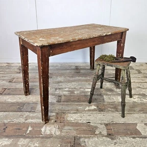 Small Victorian Pine Farmhouse Table | Rustic Kitchen Table | 19th Century Table - Picture 1 of 10