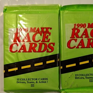 * 1990 Maxx Race cards 3rd printing black print Pack - Picture 1 of 5