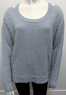  NUEVO CON ETIQUETAS $88 Suéter Michael Kors Perla Brezo Hombro Frío LS Plateado/Gris Talla S Foto 1 de 4