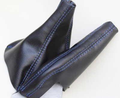Fits 91-99 Mitsubishi 3000GT Real Leather Manual Shift & EBrake SET Blue Stitch Foto 1 de 4