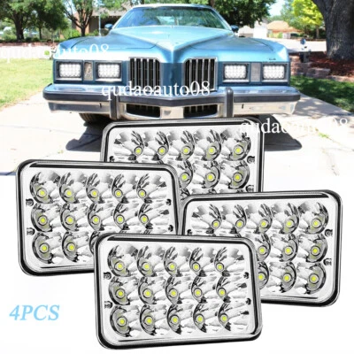 Faros LED 4x6" haz alto/bajo aptos para Pontiac Grand Prix 1976 1977 1978-1987 4 piezas Foto 1 de 4