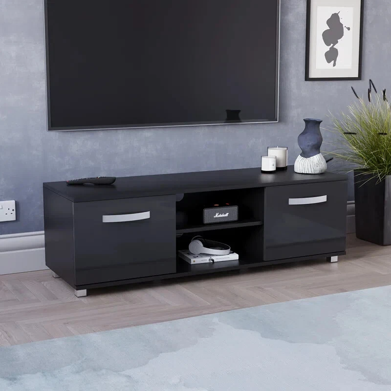 Wayfair Latitude Run Muskoka TV Stand for TVs up to 50" R.P. £74 Black — 第 1/4 张图片