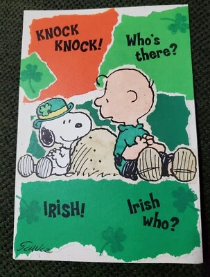 Vintqge PEANUTS St. Patricks day card And Envelope! - Image 1 of 4