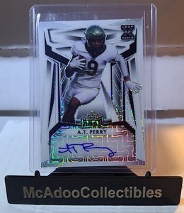 A.T. Perry 2023 Leaf Metal Rookie RC White Mojo Auto #d/3 Saints
