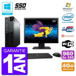 PC Lenovo M82 SFF Ecran 22" G640 RAM 4Go SSD 960Go Graveur DVD Wifi W7 - Photo 1/1