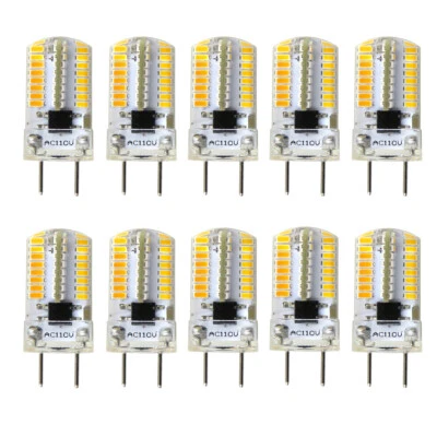 10pcs G8 Bi-Pin T5 64 3014 LED Light Bulb Dimmable Crystal Lamp 120V Warm White - Image 1 of 4