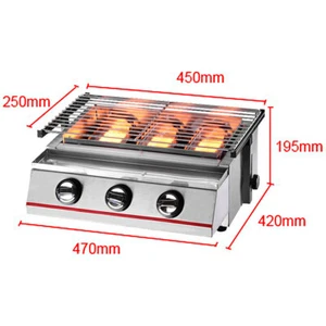 Stainless Steel Gas BBQ Portable Grill Camping 3-Burner LPG Outdoor Cooker, New - Picture 1 of 11