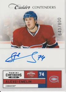 Alexei Emelin 2012 Panini Calder Contenders autograph auto card 226 /800 - Picture 1 of 2