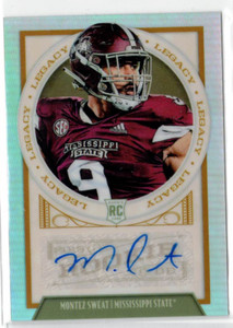 MONTEZ SWEAT 2019 Panini Legacy Holo Auto - Silver Prizm Rookie Card Commanders