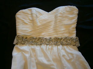 Kleinfeld Wedding Dress Sash Belt Swarovski Crystals Opals Silver Beads $525 - Picture 1 of 8