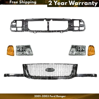 Front Grille Assembly & Headlight Kit For 2001-2003 Ford Ranger Foto 1 de 4