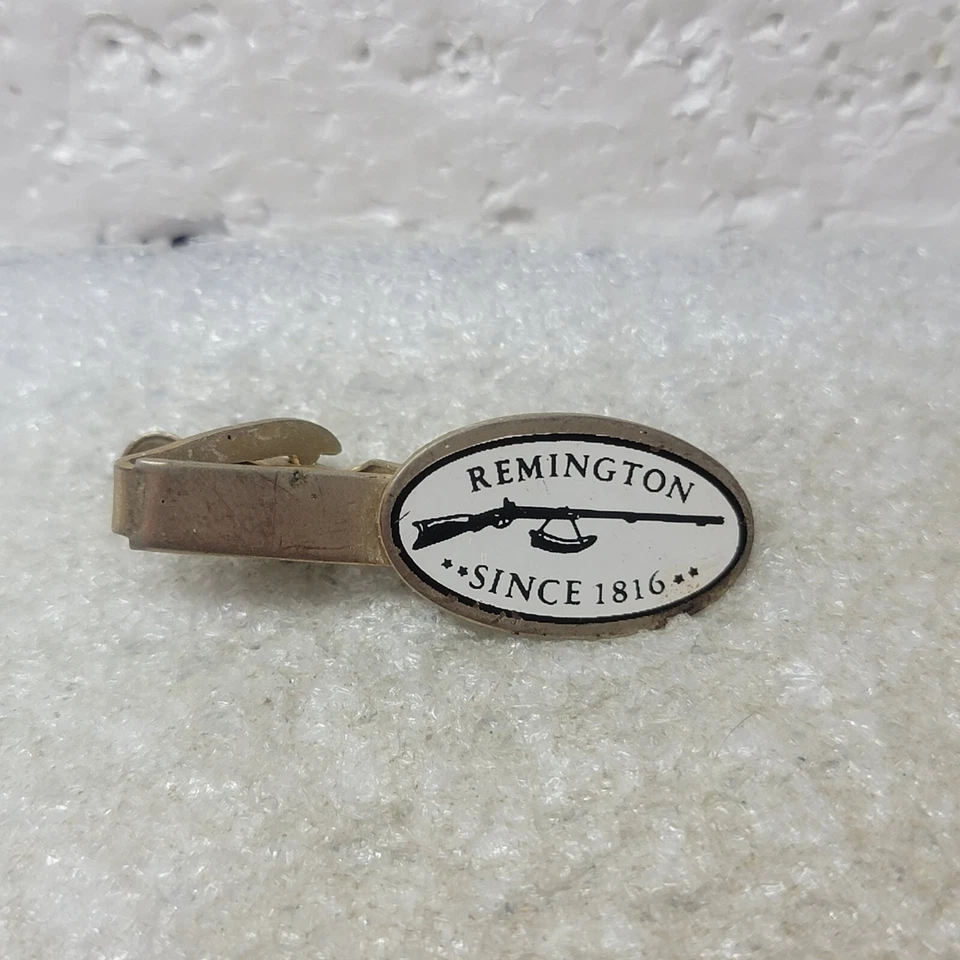 Remington Shotgun Since 1816 Tie Clip White Enamel Mercury Industries - Image 1 of 4
