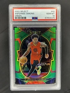 2022-23 Select Prizms True Green Holo 2/5 Anfernee Simons PSA 10 Concourse #42 - Picture 1 of 2