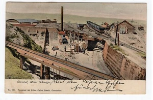 CHILE Coronel Minas Schwager Ed. Carlos Brandt circulated postcard - Picture 1 of 2