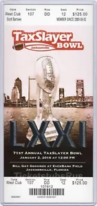 Saquon Barkley 1st BOWL GAME ROOKIE 1/2/2016 TAXSLAYER BOWL LXXI MINT Ticket - Picture 1 of 10