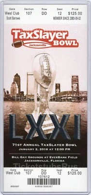 Saquon Barkley 1st BOWL GAME ROOKIE 1/2/2016 TAXSLAYER BOWL LXXI MINT Ticket - Image 1 of 4