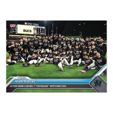 2023 Topps Now #947 Miami Marlins Clinch Postseason Berth - IN HAND