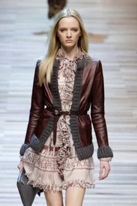 AUTH RUNWAY FW2010 D&G Dolce & Gabbana snowflakes printed silk dress IT 44 - Picture 1 of 18