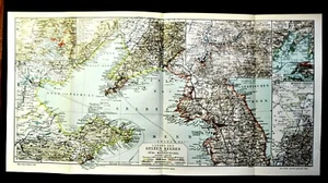 1898 GeoTopographical.Map of LANDER DES GELBEN MEERES UND SUD MANDSCHUREI.MEYERS - Bild 1 von 1