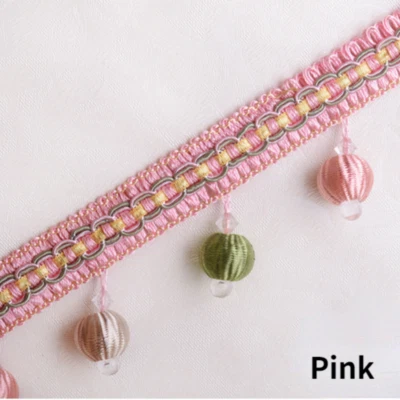 Borla de cortina 11,5 m pompón borde bobble flecos colgante artesanía cinta de costura hogar Foto 1 de 4